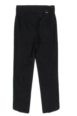 Joseph Ribkoff - Black Velvet Polka Dot High-Waist Straight Leg Trousers Sz 4