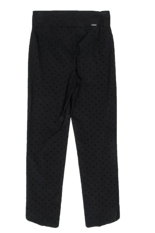 Joseph Ribkoff - Black Velvet Polka Dot High-Waist Straight Leg Trousers Sz 4