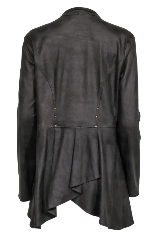 Joseph Ribkoff - Dark Green Asymmetrical Faux Leather Jacket Sz 12