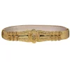 Judith Leiber - Vintage Tan Snakeskin Belt w/ Gold Lion Clasp