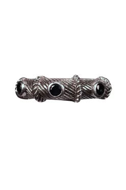 Judith Ripka - Sterling Silver Twist Rope Ring w/ Sapphire Stones Sz 7