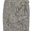 Karen Millen - Beige & Black Tweed Ruffled Front Pencil Skirt Sz 6