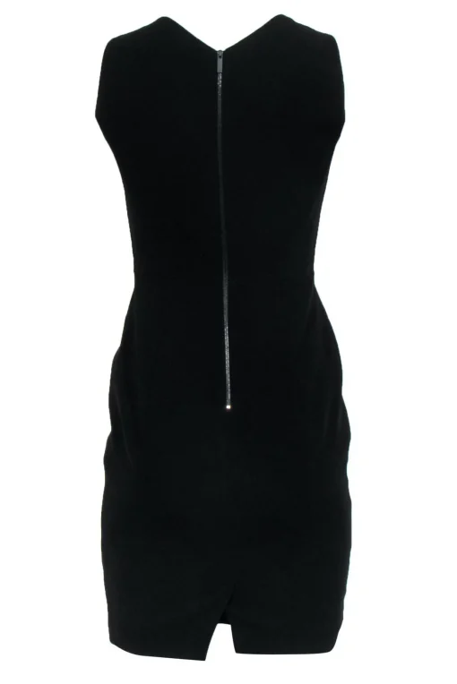 Karen Millen - Black Sheath Dress w/ Ruffle Front Sz 6