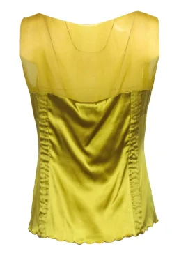 Karen Millen - Light Green Floral Embroidered Sleeveless Top Sz 10