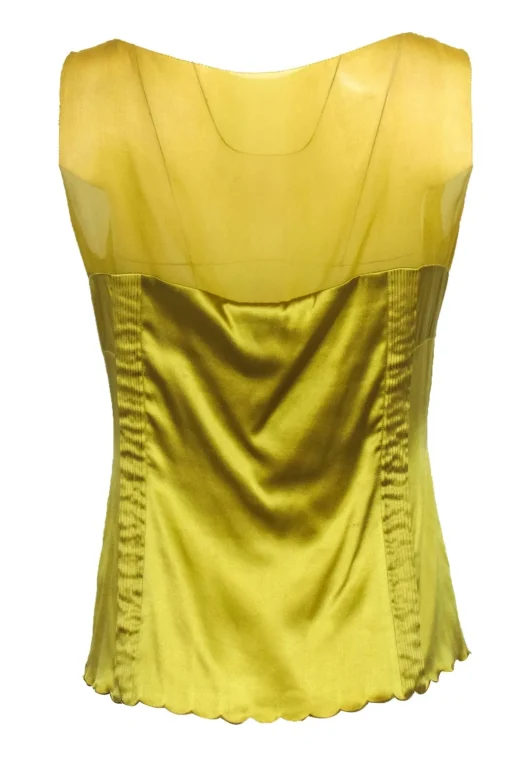 Karen Millen - Light Green Floral Embroidered Sleeveless Top Sz 10
