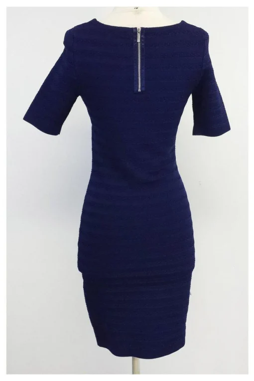 Karen Millen - Navy Textured Bodycon Dress Sz 2