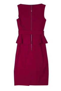 Karen Millen - Red Sleeveless Peplum Dress Sz 2