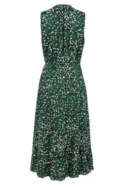 Karina Grimaldi - Green Leopard Print Tiered Maxi Dress Sz M