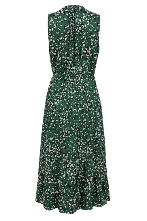 Karina Grimaldi - Green Leopard Print Tiered Maxi Dress Sz M