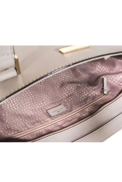 Kate Spade - Beige Textured Large Zippered Tote Bag