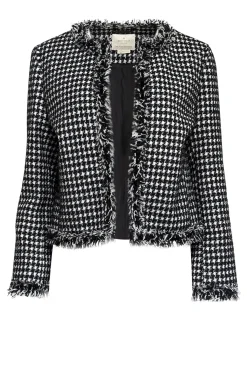 Kate Spade - Black & Cream Boucle Open Front Jacket Sz 6