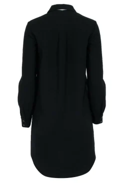 Kate Spade - Black Crepe Shirt Dress w/ Cream Neck Tie Sz 4