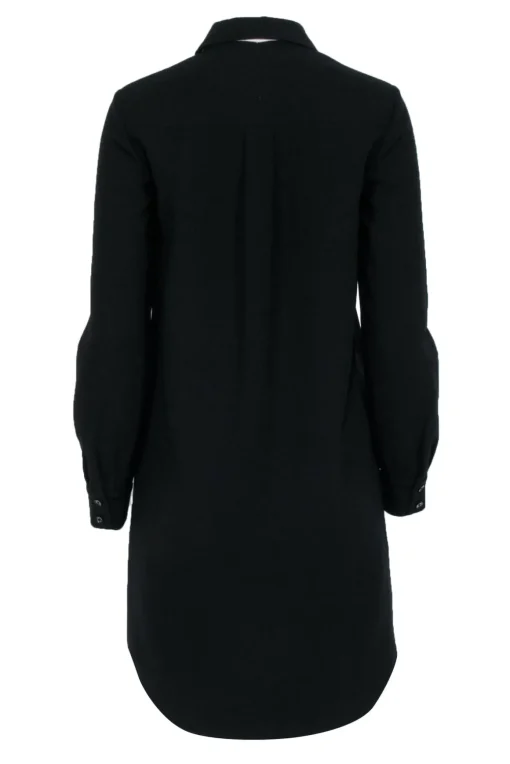 Kate Spade - Black Crepe Shirt Dress w/ Cream Neck Tie Sz 4