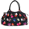 Kate Spade - Black Floral Nylon "Stevie" Baby Tote Bag
