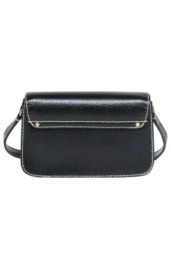 Kate Spade - Black Mini Crossbody w/ Cream Stitching Detail