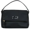 Kate Spade - Black Nylon & Patent Leather Flap Shoulder Bag