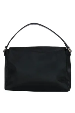 Kate Spade - Black Nylon & Patent Leather Flap Shoulder Bag