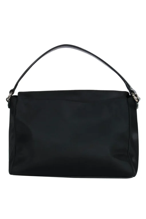 Kate Spade - Black Nylon & Patent Leather Flap Shoulder Bag