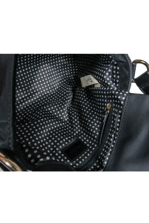 Kate Spade - Black Nylon & Patent Leather Flap Shoulder Bag