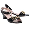 Kate Spade - Black Patent Leather Open Toe Block Heel Sz 6