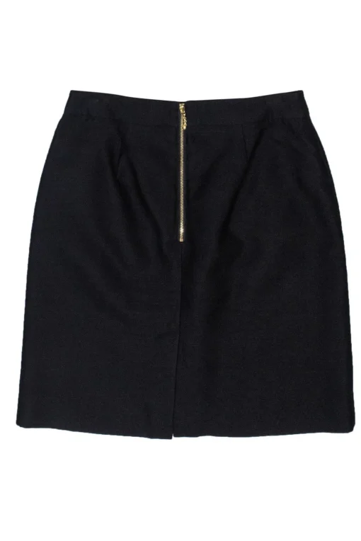 Kate Spade - Black Pencil Skirt w/ Chain Detail Sz 6
