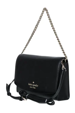 Kate Spade - Black Saffiano Leather "Carson Convertible" Crossbody Bag