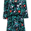 Kate Spade - Black w/ Multicolor Floral Print Crepe Romper Sz 4