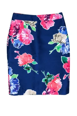 Kate Spade - Blue Floral Print Pencil Skirt Sz 4