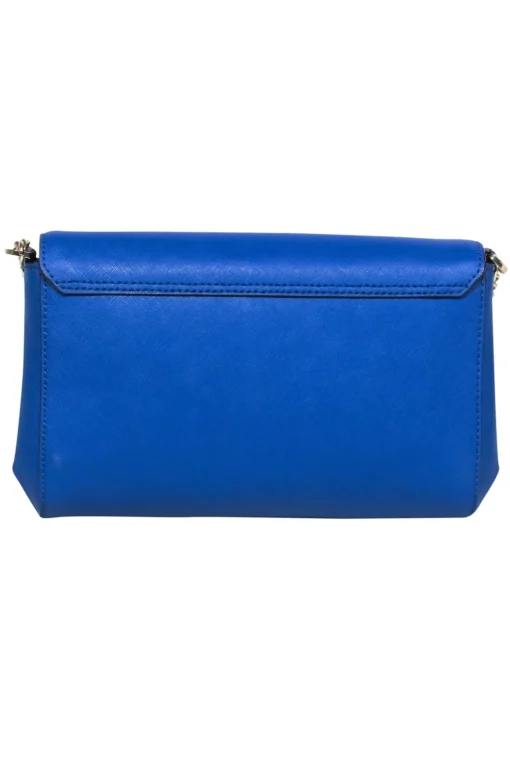 Kate Spade - Blue Textured Leather Convertible Crossbody Bag