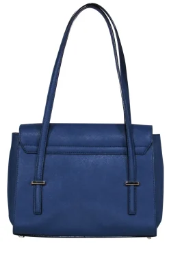 Kate Spade - Blue Textured Leather Flap Shoulder Bag