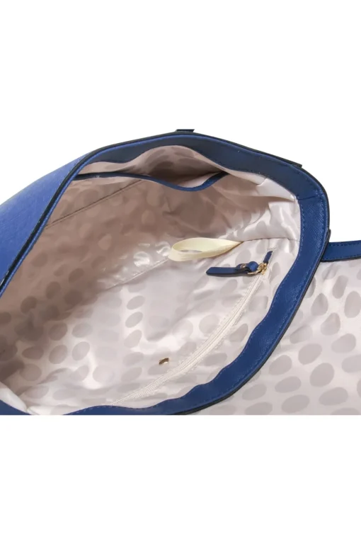 Kate Spade - Blue Textured Leather Flap Shoulder Bag