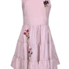Kate Spade - Blush Pink Sleeveless Dress w/ Embroidered Floral Design Sz 8