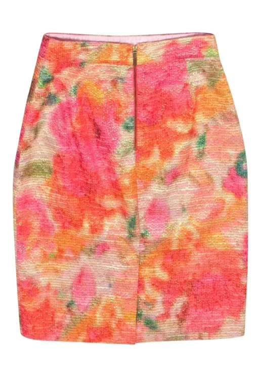 Kate Spade - Bright Multicolor Tweed Marbled Skirt Sz 2