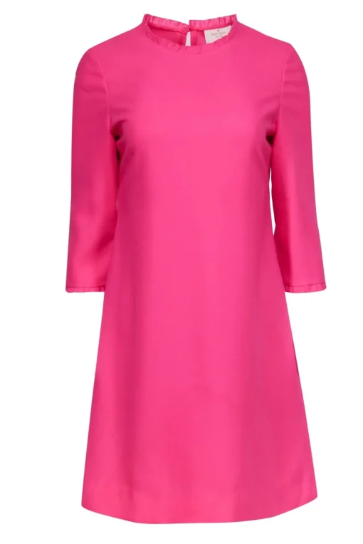 Kate Spade - Bubblegum Pink A-Line Dress w/ Ruffled Trim Sz 6