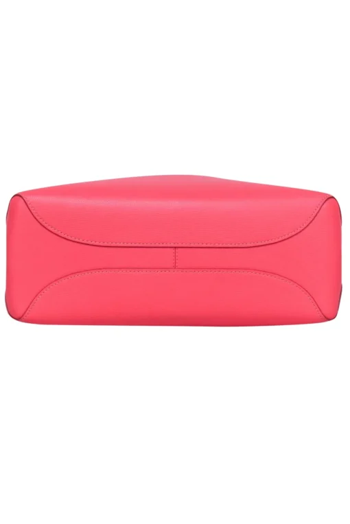 Kate Spade - Coral Pink Pebbled Leather Hook Closure Tote Bag