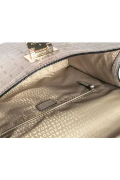 Kate Spade - Cream Croc-Embossed Leather Structured Satchel