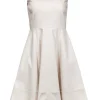 Kate Spade - Cream Sleeveless A-Line w/ Brown Leather Neckline Sz 4