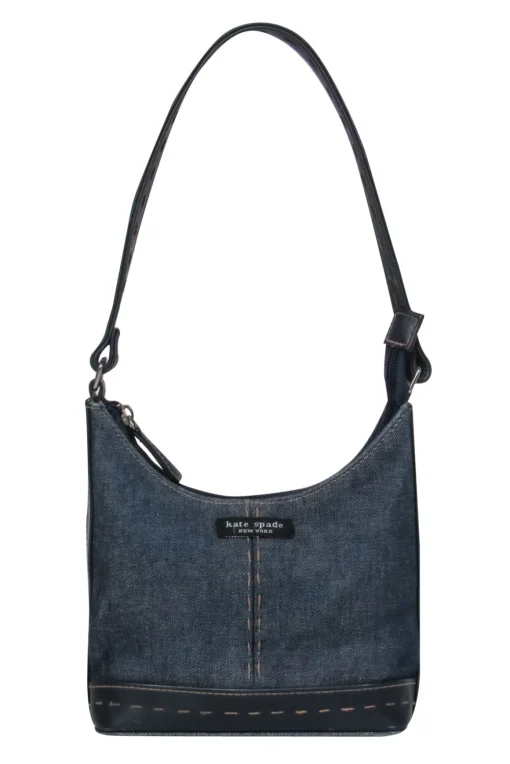 Kate Spade - Dark Wash Denim & Leather Stitched Mini Handbag