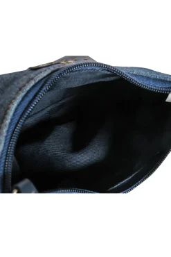Kate Spade - Dark Wash Denim & Leather Stitched Mini Handbag