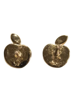 Kate Spade - Gold Apple Stud Earrings w/ Crystals