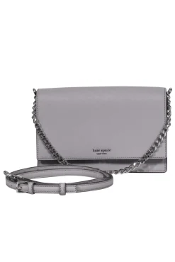 Kate Spade - Light Gray Textured Leather "Cameron" Convertible Crossbody