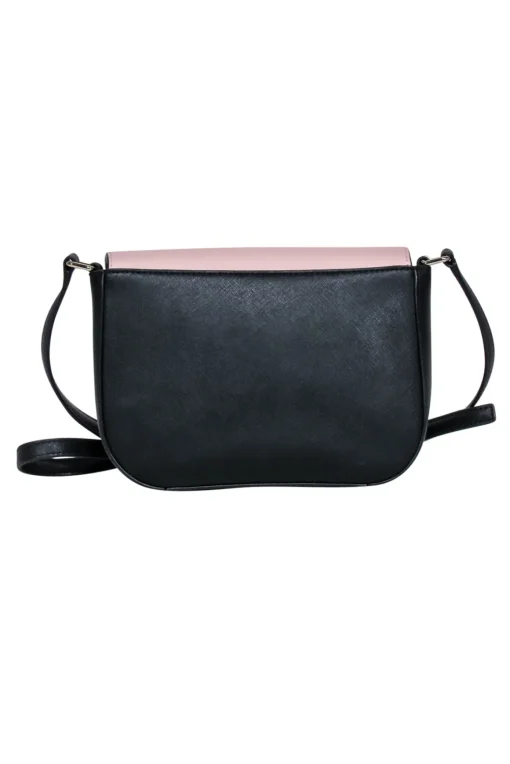Kate Spade - Light Pink & Black Leather Fold-Over Crossbody