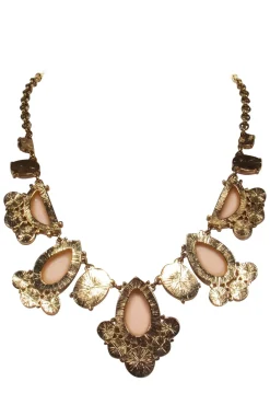 Kate Spade - Light Pink & Gold Faux Gem Statement Necklace