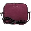 Kate Spade - Maroon Saffiano Leather Structured Crossbody Bag