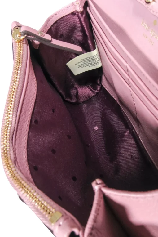 Kate Spade - Mauve Pink Leather Bow Front Flap Crossbody Bag