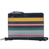Kate Spade - Navy Leather Crossbody Bag w/ Striped Embroidered Design