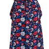 Kate Spade - Navy Silk Floral Print Sleeveless w/ Key Hole Neckline Sz XS