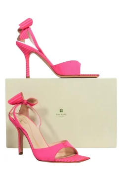 Kate Spade - Pink & Orange Striped & Polka Dot Pumps w/ Bows Sz 9