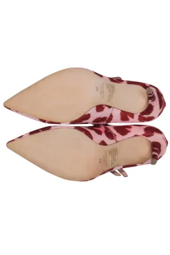 Kate Spade – Pink & Red Leopard Print Fur Mary-Jane Heels Sz 7