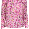 Kate Spade - Pink & White Striped Knotted Blouse w/ Florals Sz XS